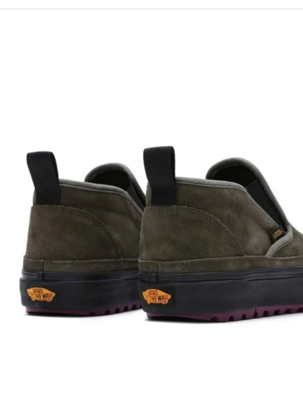 NEW! Vans MTE Olive Suede Slip-On Mid with Black Midsole sz 9 NWT - Picture 4 of 11